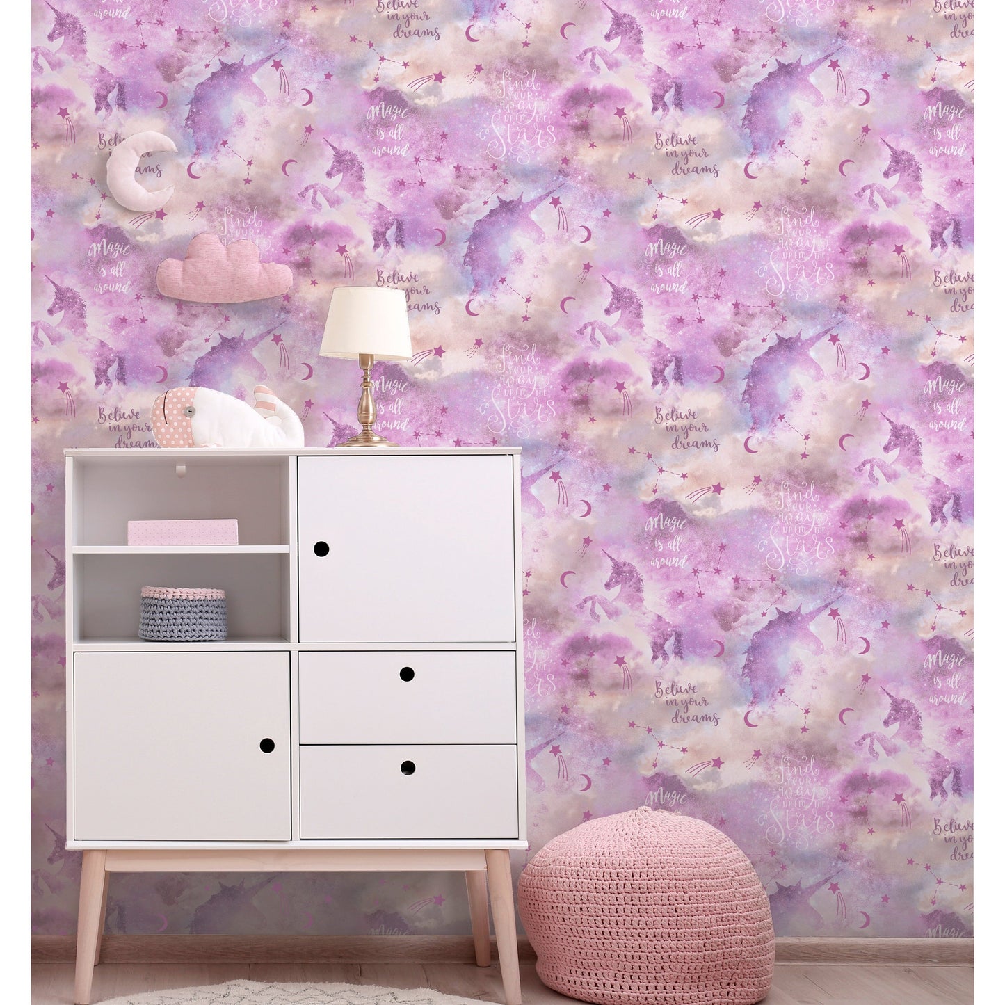 Arthouse Galaxy Unicorn Blush Multi Wallpaper