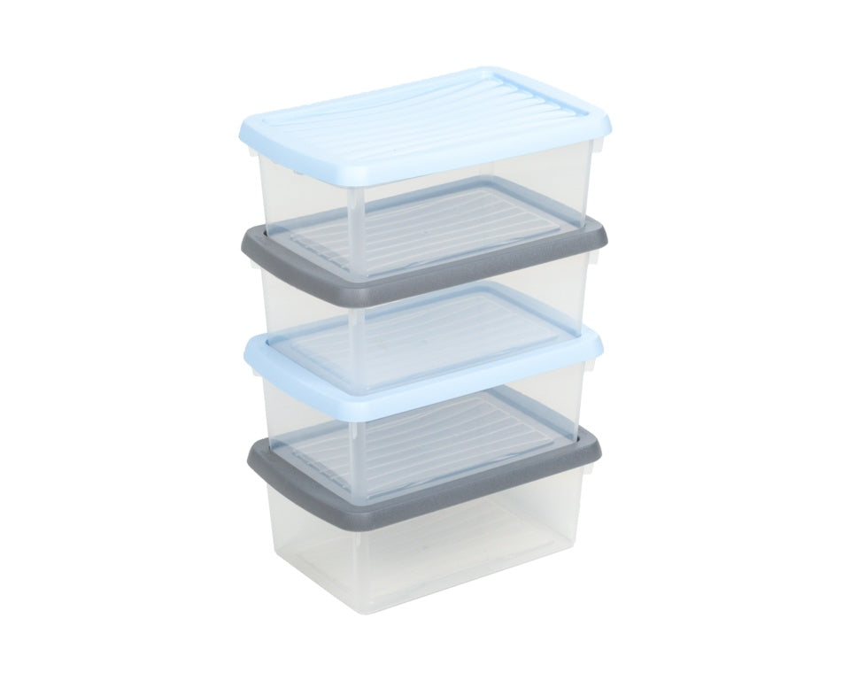 Wham Boxes And Lids 3.5L 2 Assorted Colours Pack 4