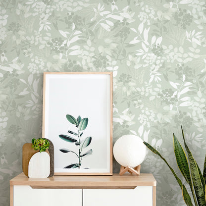 Arthouse Soft Leaves Green Wallpaper