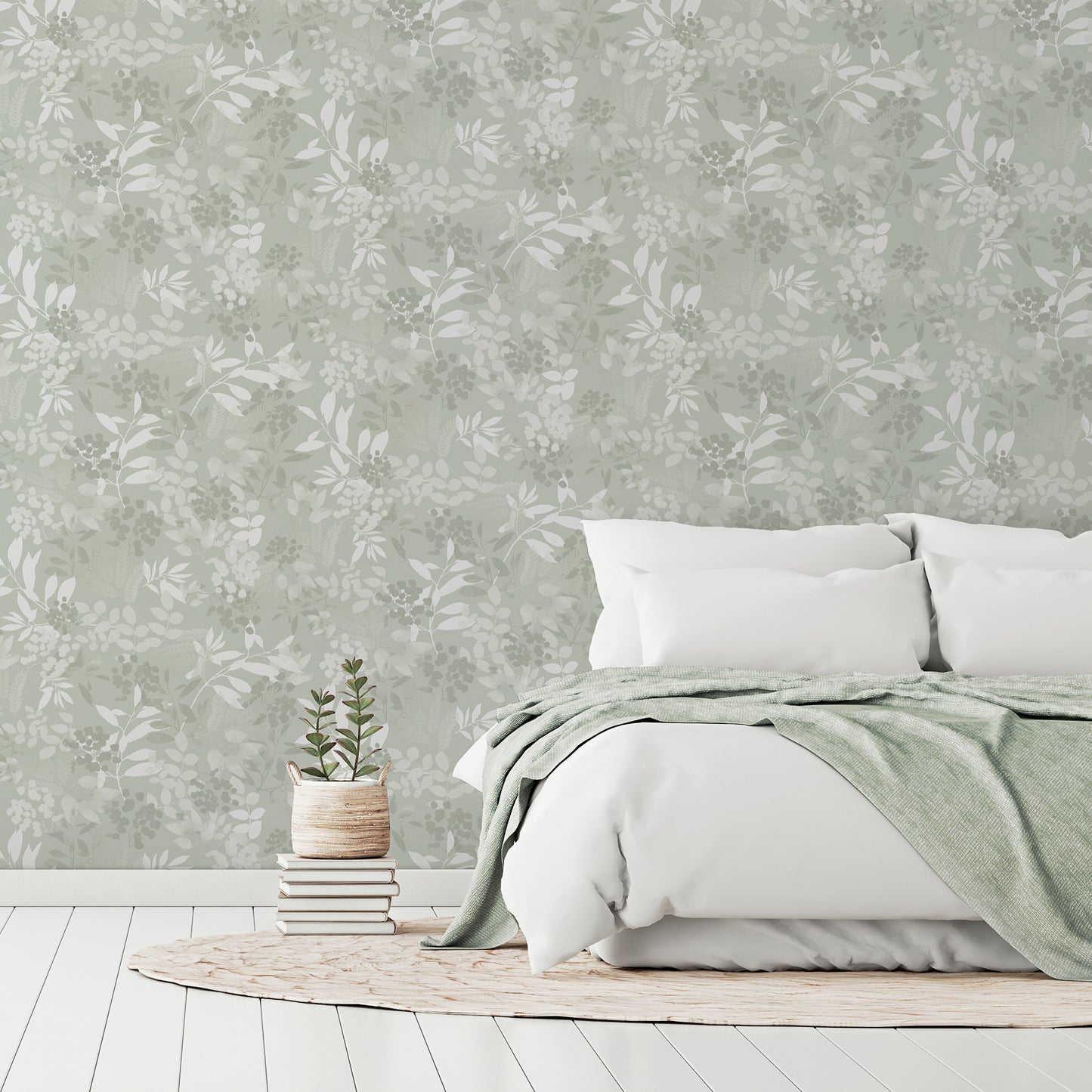 Arthouse Soft Leaves Green Wallpaper