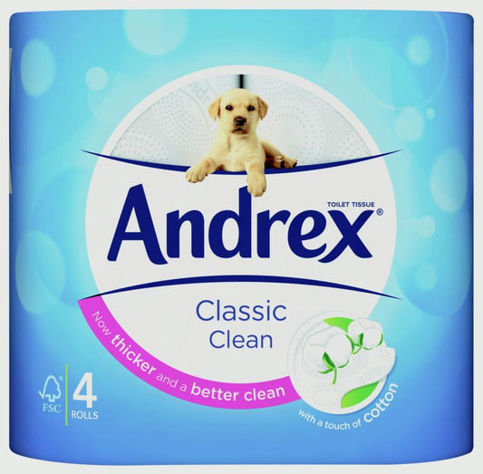 Rollo de papel higiénico Andrex blanco