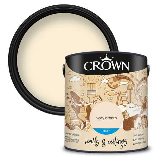 Crown Paredes y Techos Mate 2,5L Marfil Crema