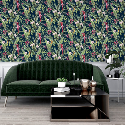 Arthouse Pretty Polly Navy Multi Wallpaper