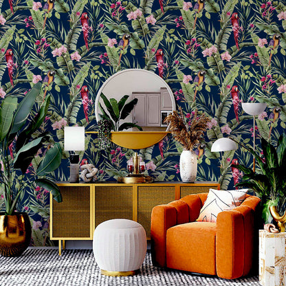 Arthouse Pretty Polly Navy Multi Wallpaper