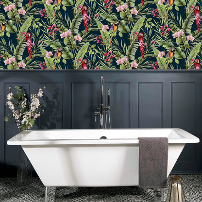 Arthouse Pretty Polly Navy Multi Wallpaper