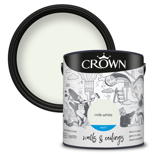 Crown Paredes y Techos Mate 2,5L Blanco Leche