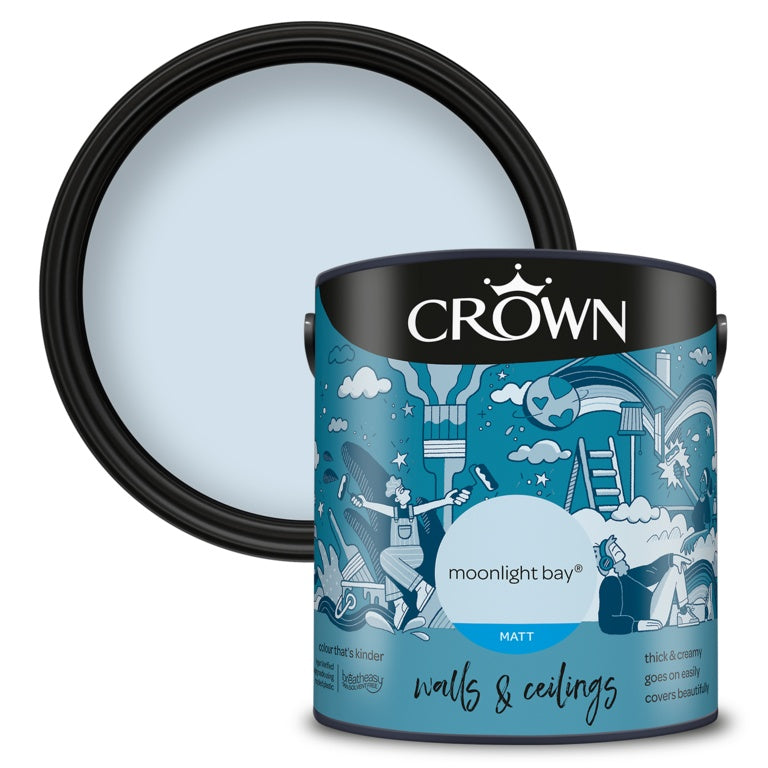 Crown Paredes y Techos Mate 2.5L Moonlight Bay