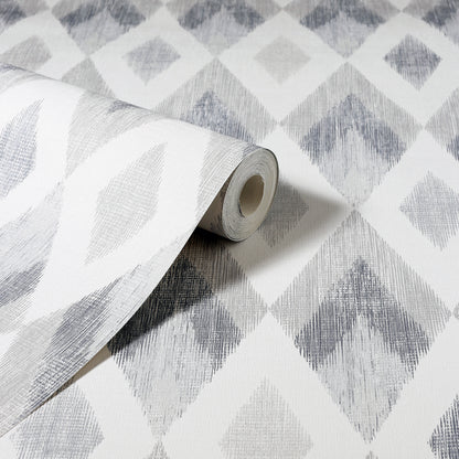 Arthouse Scandi Diamond Silver Wallpaper