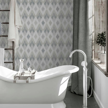 Arthouse Scandi Diamond Silver Wallpaper