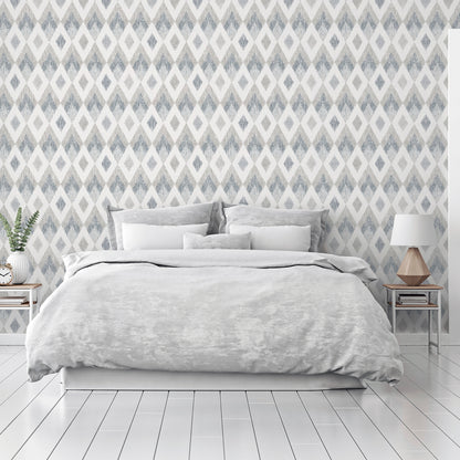 Arthouse Scandi Diamond Silver Wallpaper