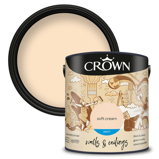 Crown Paredes y Techos Mate 2,5L Crema Suave