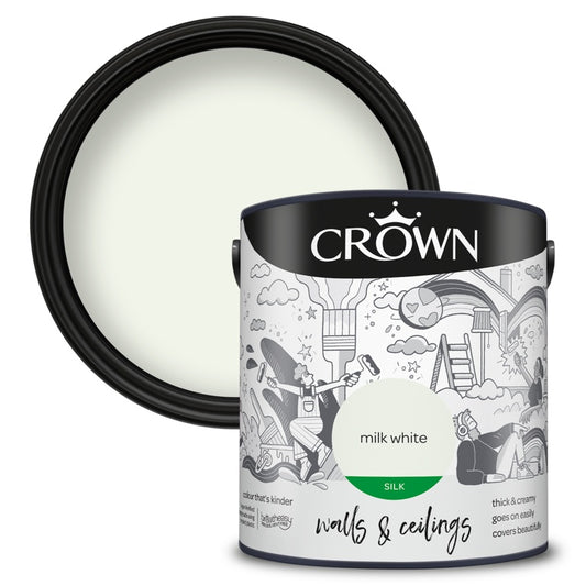 Crown Walls &amp; Ceilings Silk 2,5L Blanc Lait