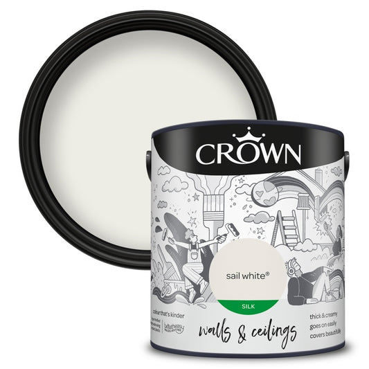 Crown Walls &amp; Ceilings Silk 2,5L Voile Blanc