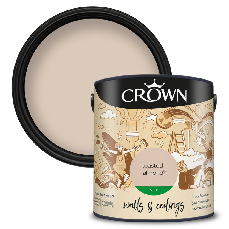 Crown Walls &amp; Techos Seda 2.5L Almendra Tostada