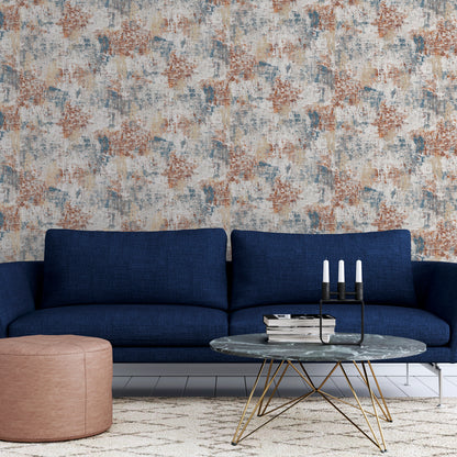 Arthouse Abstract Texture Copper Navy Wallpaper