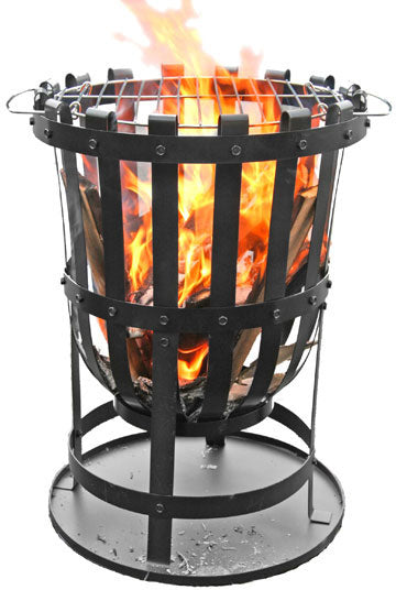 Gardeco GARDEN FIRE BASKET BRAZIER 40 CM DIA C/W BBQ GRILL