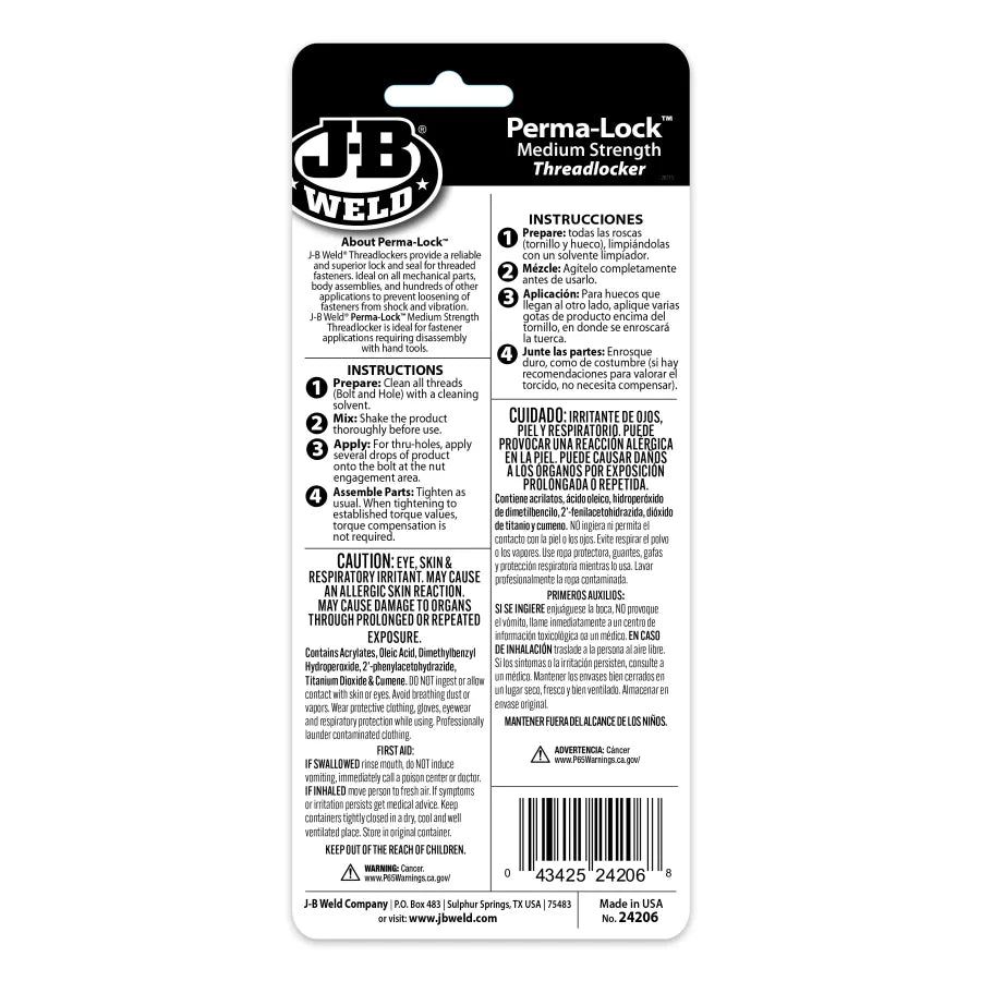 JB Weld Perma-Lock Threadlocker