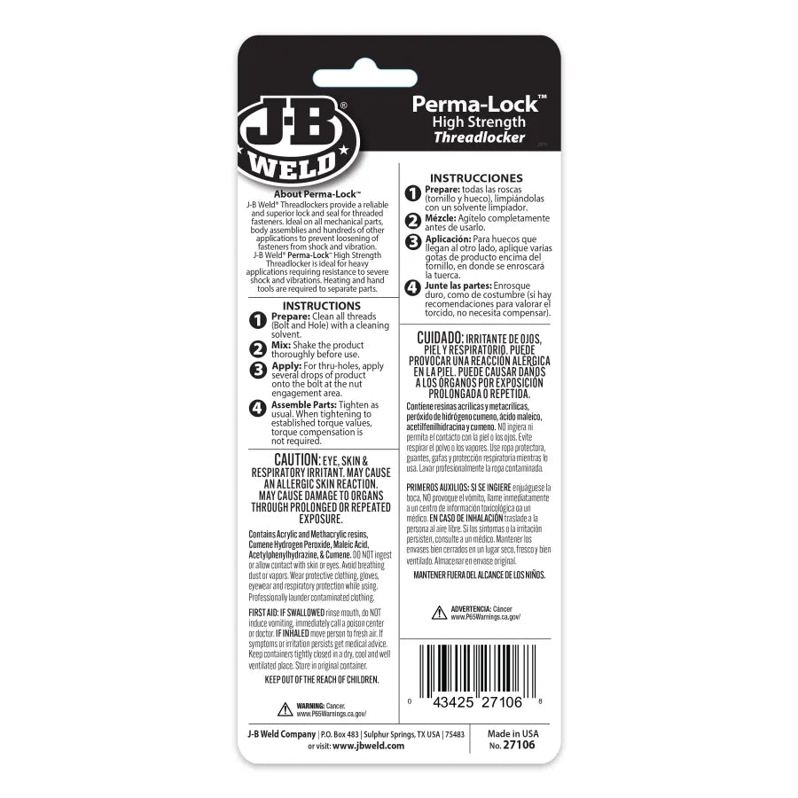JB Weld Perma-Lock Threadlocker