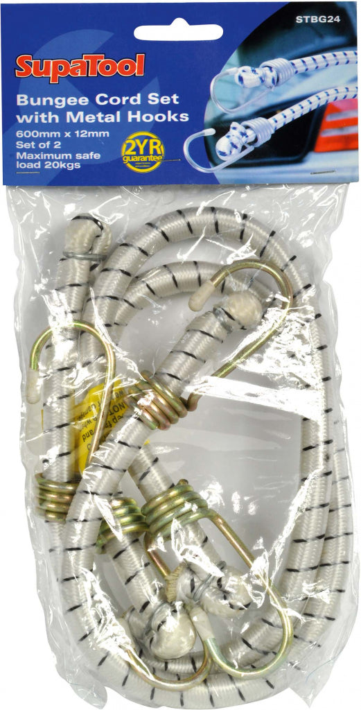 SupaTool Bungee Cord Set with Metal Hooks