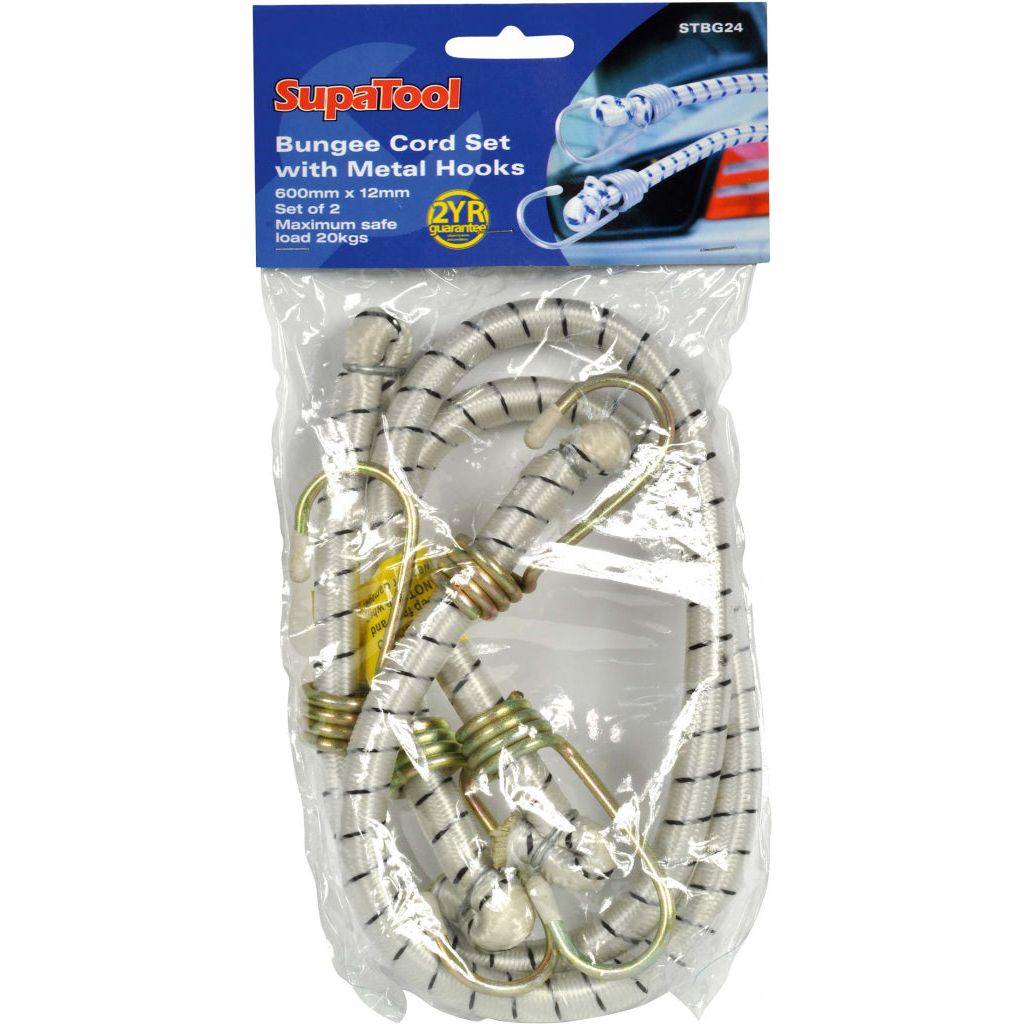 SupaTool Bungee Cord Set with Metal Hooks