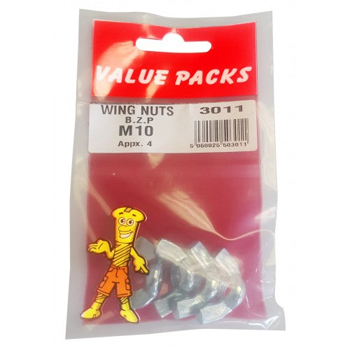 Fast Pak M10 WING NUTS ZINC