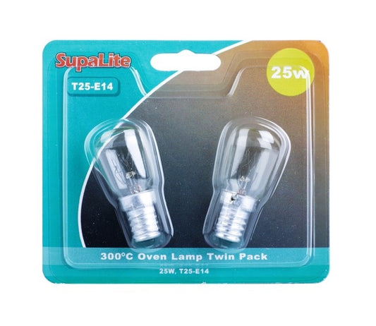 Lampes de four SupaLite 25 W pour base T25-E14 jusqu'à 300 degrés, paquet de 2