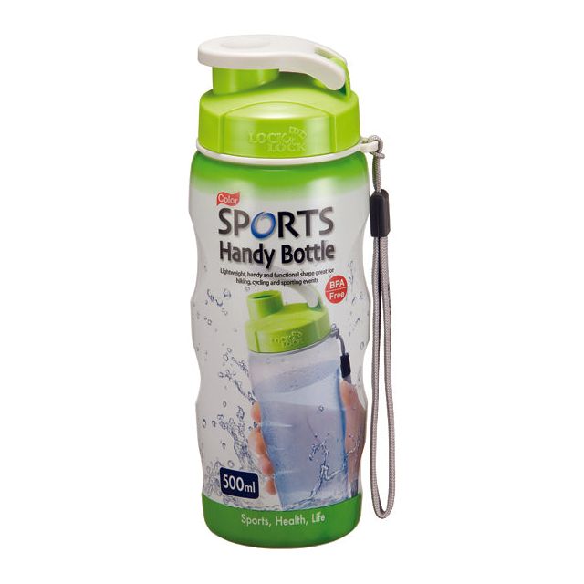 Lock & Lock Green Sports Handy Bottle with Carry Strap