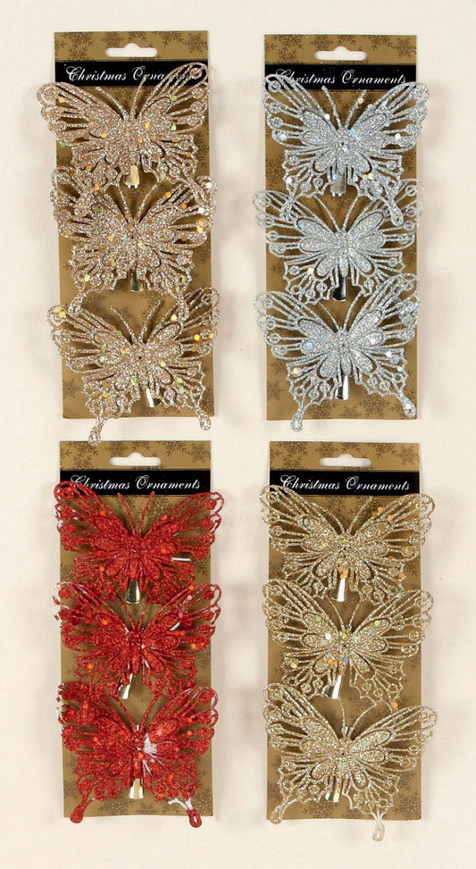 Premier Glitter Butterflies 4 Assorted