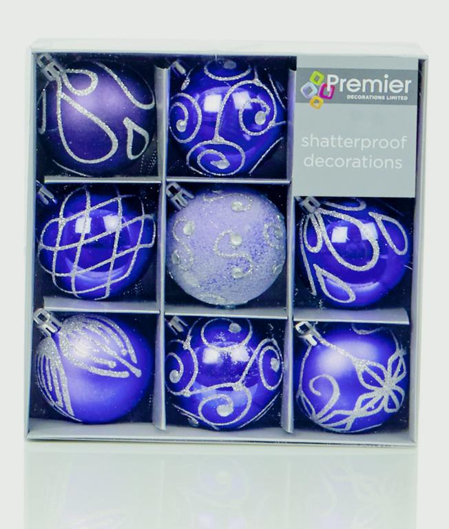 Premier 60mm  Decorated Balls Pack 9