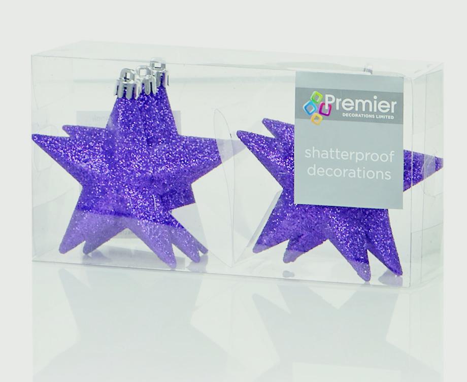 Premier 100mm Glitter Stars Pack 6