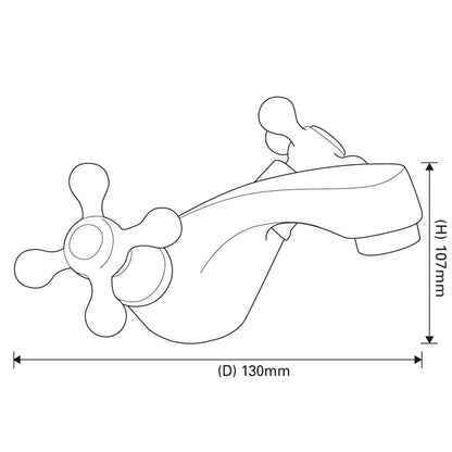 SP Traditional Basin Mixer Tap H: 107mm D: 130mm
