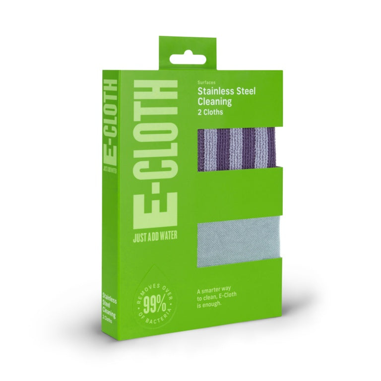 E-Cloth Stainless Steel Pack 2 Cloths