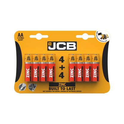 JCB Zinc Batteries 4 Plus 4