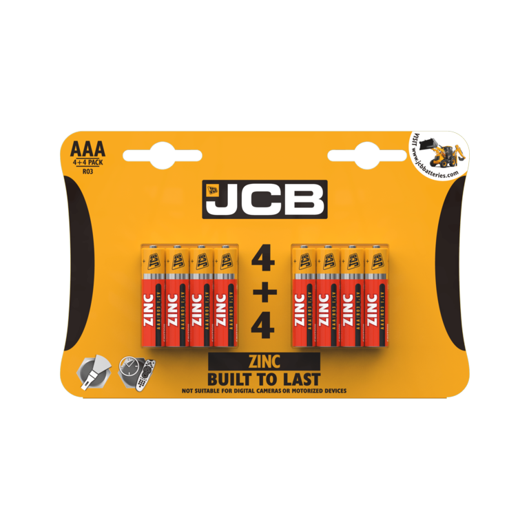 JCB Zinc Batteries 4 Plus 4