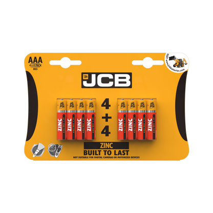 JCB Zinc Batteries 4 Plus 4