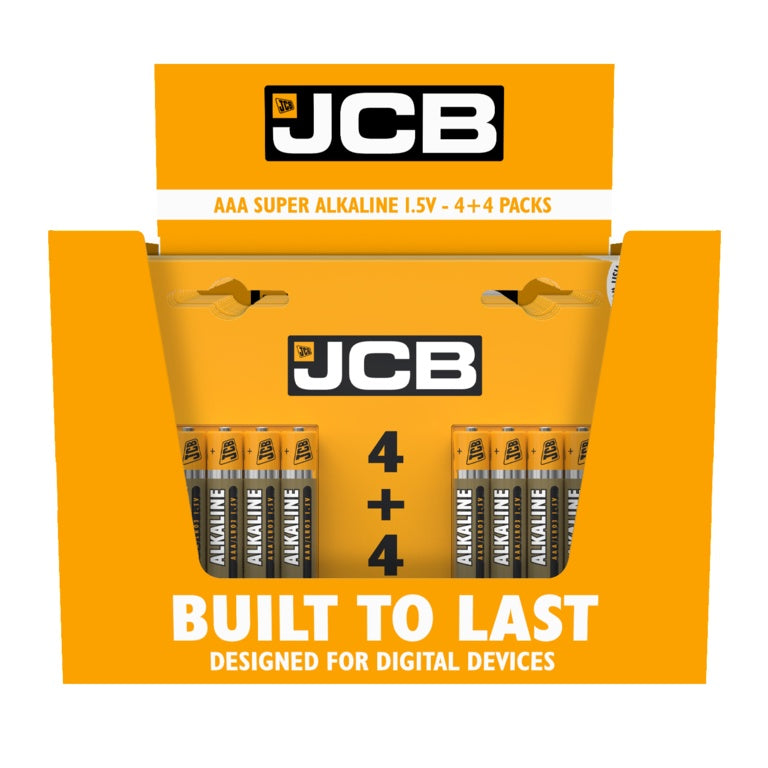 JCB Super Alkaline Batteries 4 Plus 4