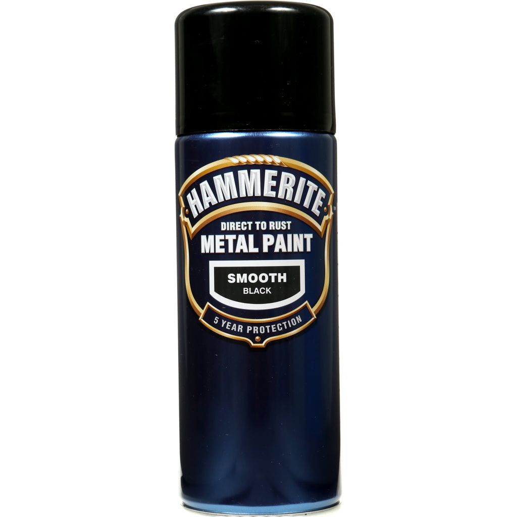 Hammerite Metal Paint 400ml Aerosol Smooth Black