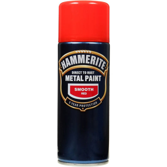 Hammerite Metal Paint 400ml Aerosol Smooth Red