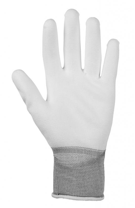 Glenwear White PU Gloves Large 12 Pairs
