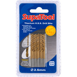 SupaTool Brocas HSS recubiertas de titanio 3x61 mm