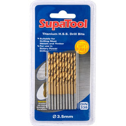 SupaTool Brocas HSS recubiertas de titanio 3x61 mm