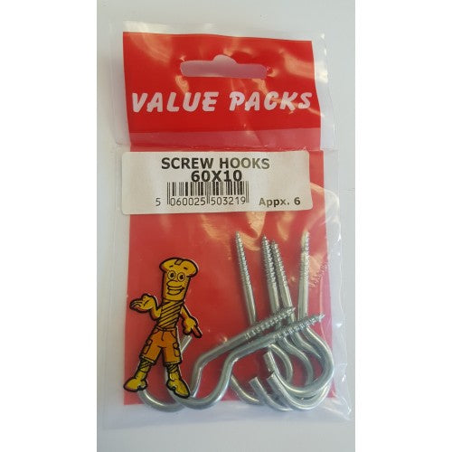 Fast Pak SCREW HOOKS 60 X 10