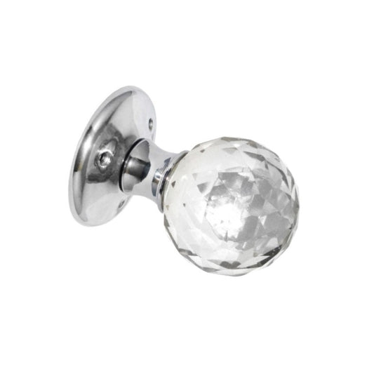 Securit Glass Ball Mortice Knobs CP