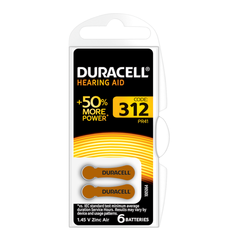 Pile pour appareils auditifs Duracell - 312