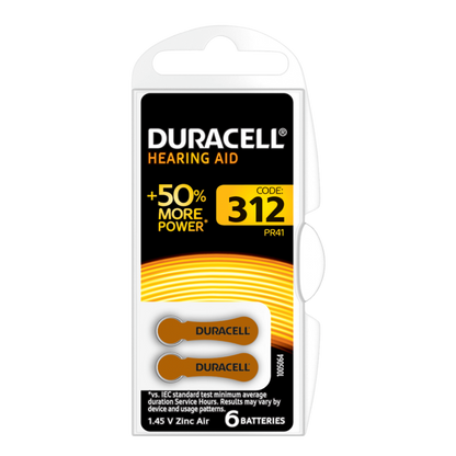 Pile pour appareils auditifs Duracell - 312