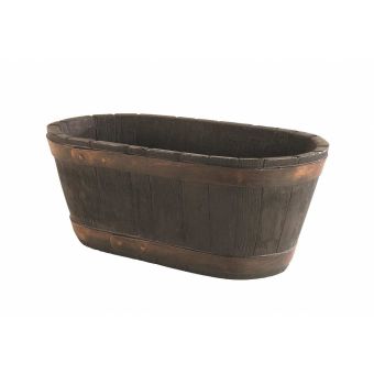 Sankey Oak Barrel Trough Effect 60.5cm L x 34cm W x 25cm H
