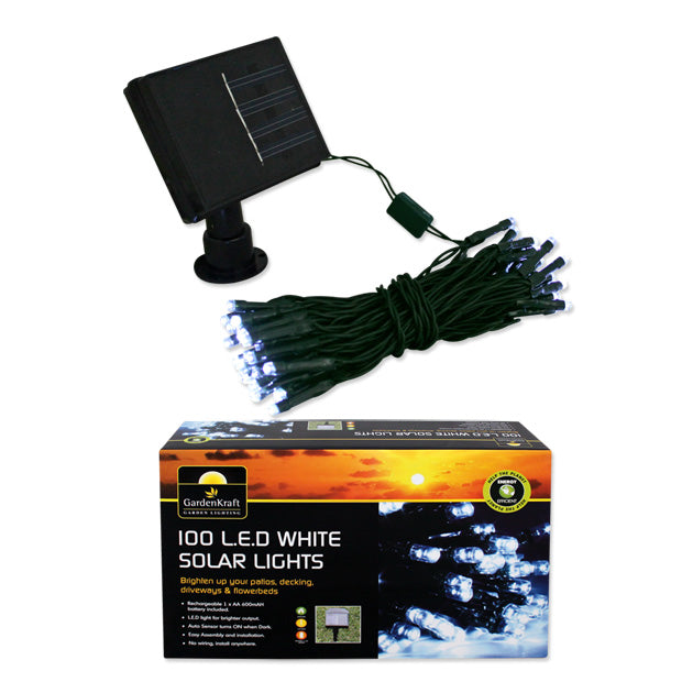 Guirnalda de luces solares LED GardenKraft 100