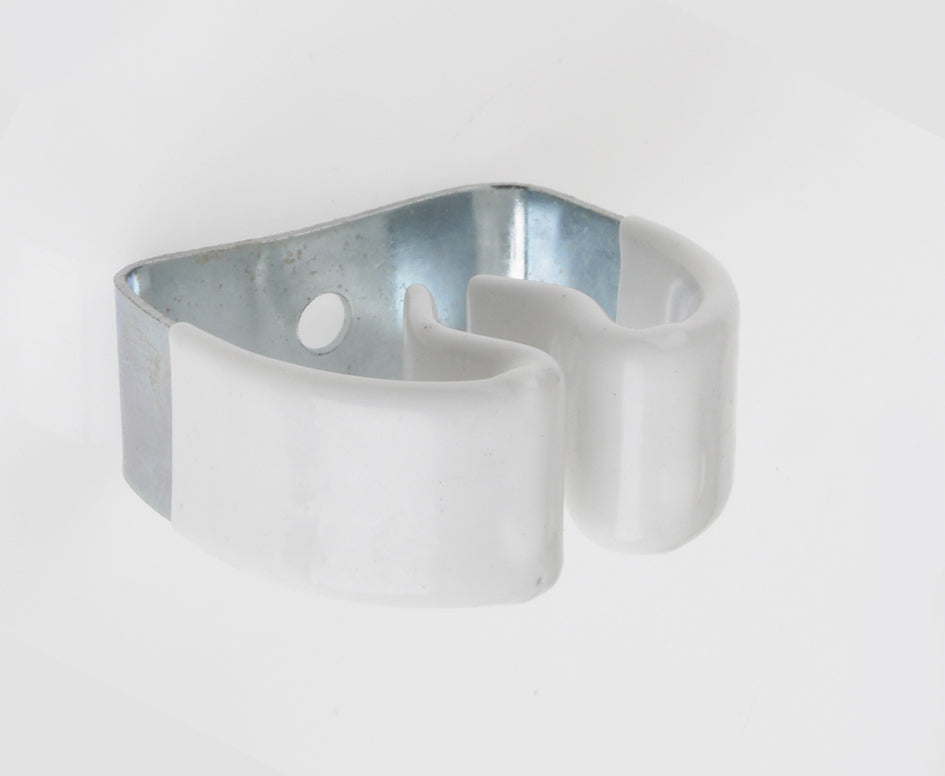 Rothley Broom Holder Zinc Plated with White Vinyl Coating