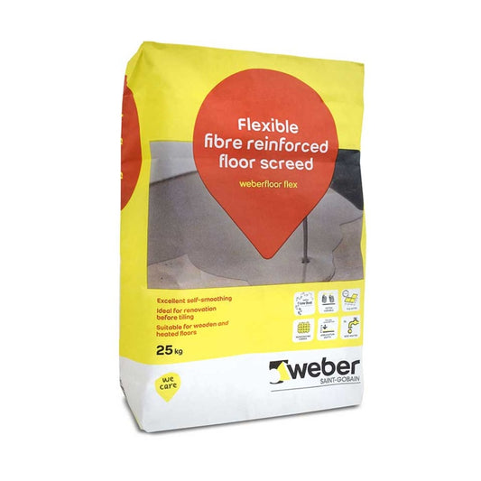 Compuesto nivelador de suelo flexible Weber 25 kg