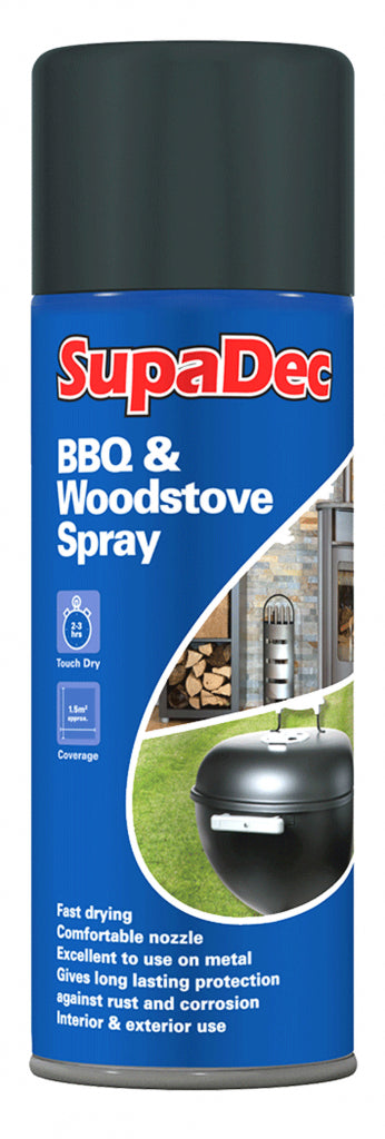 SupaDec Spray pour Barbecue et Poêle à Bois Noir 400 ml